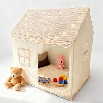 118 英寸星光室内/室外角色扮演城堡帐篷 - 大型游戏屋，豪华室内城堡儿童帐篷游戏屋 - 宽敞、色彩鲜艳、坚固耐用 - 完美的节日、万圣节和圣诞节家庭礼物。理想的节日家庭派对礼物（不含床垫）