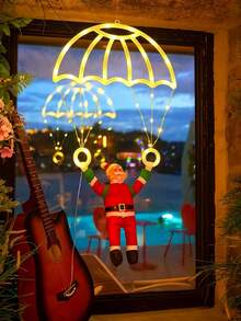 1 قطعة مظلة ضوئية بتصميم سانتا كلوز، تعمل بالطاقة من خلال منفذ USB، مع أوضاع إضاءة متعددة، مناسبة لديكور الشتاء والكريسماس، يمكن استخدامها لتزيين شجرة ، وديكور غرفة المعيشة والنوم والمطبخ، وعرض نافذة المتجر، وديكور الشرفة الخارجية، وكديكور جميل للصور، وإضاءة أجواء حفلة ، هدية عيد الميلاد الراقية