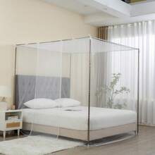 Home Mosquito Nets Pure Color Extra Secret Double Bed Lightweight Fashion Bedding Mosquito Nets - White - View 4