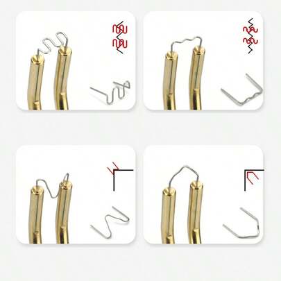 500Pcs Bumper Welding Wire Plastic Repair Nails Durable Rustproof Precut Wavy Design Perfect Automotive Body Shock Twist Resistant Easy Install Industrial Use Car Maintenance DIY Projects