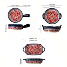 3pcs Floral Pattern Bakeware Set, Full Ceramic Casserole Dishes, Suitable For Roasting Turkey, Lasagna And Seafood, Ideal For Holiday Parties And Family Gatherings - Multicolor - View 12