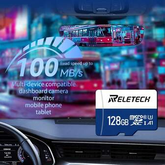 Reletech A1 TF Memory Card, Suitable For Dashcam/Surveillance Camera/Phone/Mid-Low End Camera, Read/Write Speed 100MB/S, High/Low Temperature, Waterproof & Shockproof, Resolves Issues Of Video Loss, Stuttering And Slow Transfer. Available In 32GB/64GB/128GB/256GB/512GB Capacities.