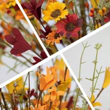 Artificial Fall Flowers 12 Pack Floral Picks 17 Tall Forsythia Stems With Berries Autumn Flower Arrangements Centerpieces Indoor Outdoor Decorations - trái cam - Xem 8