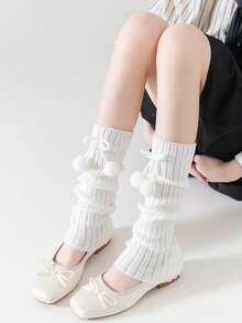 1/2/3/4/5/6 Pairs Women Thick Warm Fashion JK Style Over-The-Knee Leg Warmers, Autumn/Winter (Shipped Without Card)