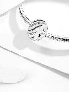 1 mặt dây chuyền đính hạt kim cương hình trái tim gia đình bằng bạc Sterling 925, thích hợp làm vòng tay DIY cho nữ. - Hạt 8 - Xem 10