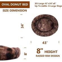 Oval Calming Donut Cuddler Dog Bed, Shag Faux Fur Washable Round Pillow Pet Bed For Small Medium Dogs (XXL(43"X34"X8"), Light Brown), Popular In 2025 - Nâu2021 - Xem 7