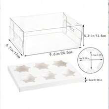 1pc 6 Count/12 Count Cupcake Containers With Gift Ribbon, Plastic Cupcake Carrier Holder For Treat Dessert Muffins Pastry