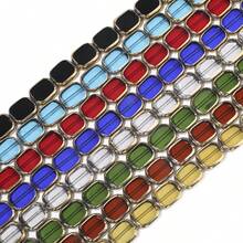 10x12mm Rectangle Glass Beads 1strand For Bracelet Necklace Beading Strung Accessories