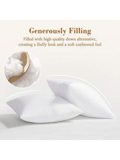 Farfallarossa Wit Kussen Core Pieces Ultra Zachte Hypoallergenic Pillow, Cervical Support, Breathable Com Tafel Double Bed Pillowcases view 2