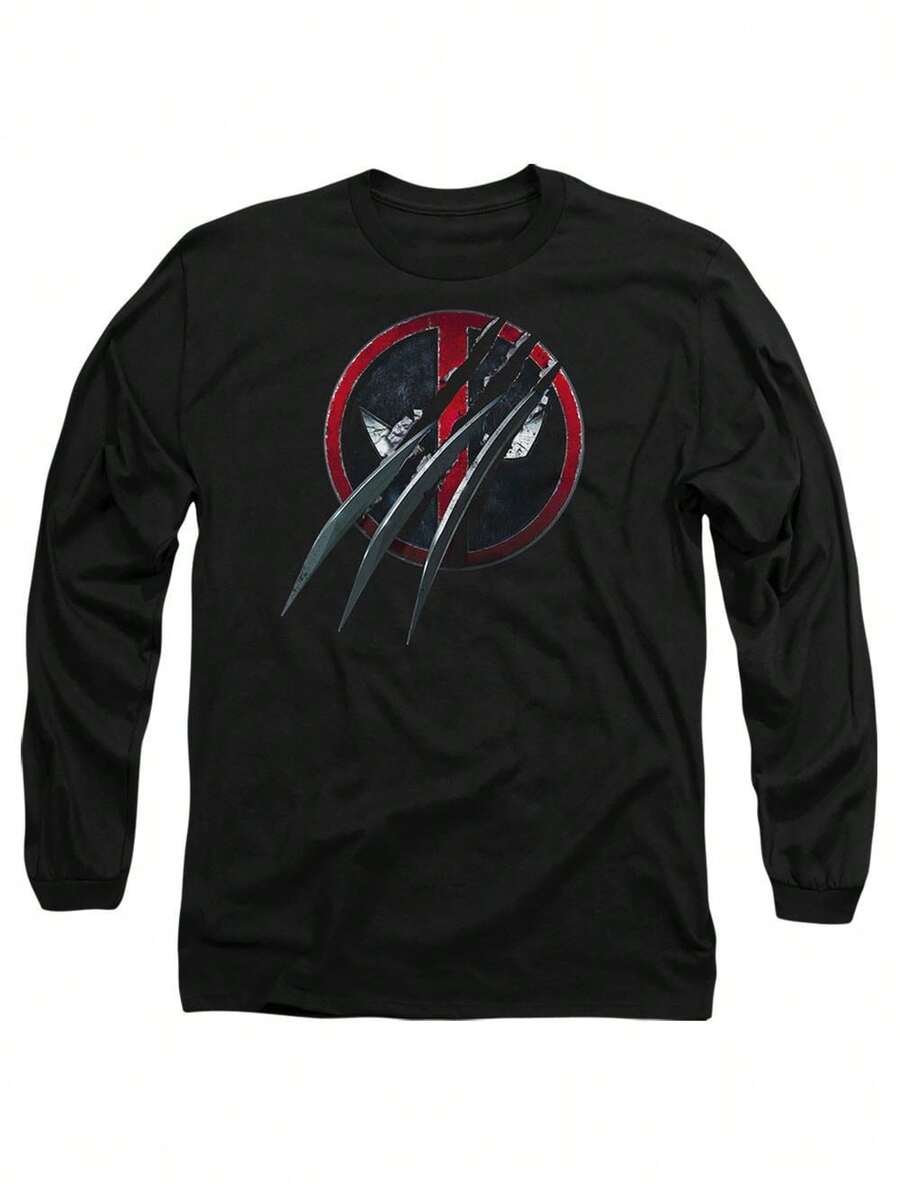 Deadpool Wolverine Wolverine Claws Deadpool Long Sleeve T-Shirt S-2XL, Black - Black - View 1