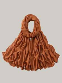 1 pieza Hiyab de viscosa modal sólido, pañuelo ligero y transpirable de moda, con acabado de puntada doble, artesanía refinada, pañuelo para mujer, adecuado para todas las estaciones