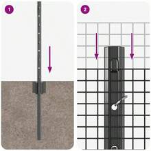 Zaun mit Pfosten Grau 0,6 x 10 m Stahl-XY821480