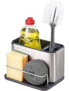 Soap Dish /Holder Joseph Joseph Surface Sink Caddy Stainless Steel Sponge Holder Organizer For Kitchen, Large, Grey - Xám - Xem 12