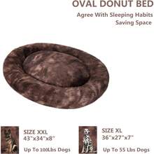 Oval Calming Donut Cuddler Dog Bed, Shag Faux Fur Washable Round Pillow Pet Bed For Small Medium Dogs (XXL(43"X34"X8"), Light Brown), Popular In 2025 - Nâu2021 - Xem 2