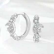 1 Pair S925 Sterling Silver Elegant Luxury Pink Bow Moon Zirconia Ladies Earrings Fit Banquet Party Wedding Birthday Gifts Women's Jewelry Valentine's Day