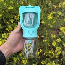 1 Pc Portable Dog Water Bottle - Leak Proof Dog Water Bottle With Food Container, Travel Water Dispenser , For Walking, Hiking, And Outdoor Use - Blue.Pink.White. - Multicolor - View 11