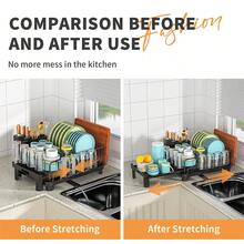 LIPETY Retractable Dish Rack, Large Dish Drying Rack, Multifunctional Dish Rack For Kitchen Countertops, Rust-Proof Drying Dish Rack With Cutlery And Cup Holder, Multifunctional Space-Saving Storage Artifact, Rust-Proof Material, Super Considerate - Black - View 5