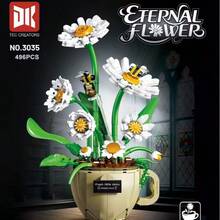 500+Pcs/Box, Multi-Style Wooden Flower Bouquet, Exquisite Wooden Floral Arrangement, Lifelike Artificial Flowers, Indoor Decor DIY Ornament, Everlasting Fresh Flowers, Suitable For Romantic Floral Bouquets, Home & Office Decoration - Multi-colored Building Blocks - View 4