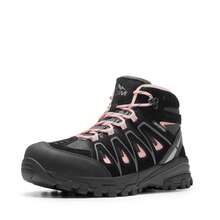 Women Hiking Boots Waterproof Suede Ankle Boots Lace-Up Slip-Resistant Outdoor Trekking Camping Trail Hiking Boot Shoes - 黑色 - 查看 8