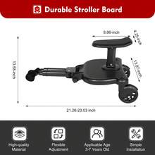 SanBouSi Universal Stroller Board, Stroller Glider Board With Detachable Seat Standing Board, Stroller Board Buggy Board Stroller Connector Rider Stroller Glider Board - 黑色 - 查看 11