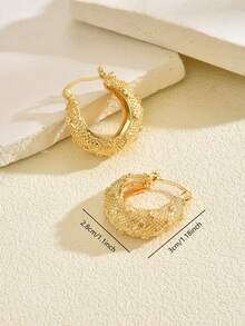 1对时尚简约镂空网格设计耳环，休闲通勤风格，女士款 - A - 查看 11