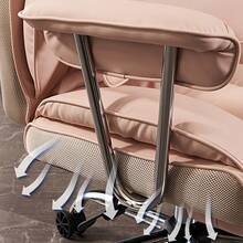 Pink Faux Leather Executive Office Chair With Leg Rest And Lumbar Support - Efomao Big And Tall 400LBS Computer Chair - Gray - View 6
