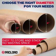 2x 48 Reinforced Kraft Paper Mailing Tube, Pack Of 1 Tube With 2 Caps U2013 Secure Approved Poster Tube U2013 Cardboard Tube And Storing Of Posters, Prints, Artwork, Or Documents - 2" X 18" + 2X Heavy-duty + Pack Of 1 - View 9