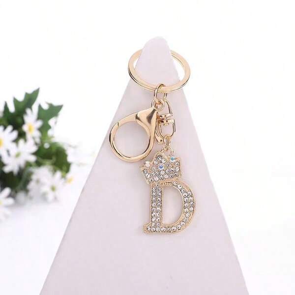Colgante con letra única, colgante de lujo coreano con incrustaciones de rhinestone, accesorio lindo para niña, regalo, colgante, colgante navideño. Regalo para niña, colgante de oro simple, colgante vintage para mujer, regalo de joyería para fiestas navideñas y de vacaciones