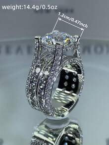 1 pieza Anillo de lujo con circonita cúbica para mujer para boda, compromiso, fiesta, joyería, regalo del Día de San Valentín