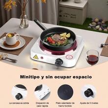 Electric Grill, Black Flat Disc, Adjustable Temperature Control, Even Heat Distribution, Non-Stick Surface, 5 Heating Levels, Indicator Light, Portable And Compact. - US A Type Plug(110-127V) - View 2
