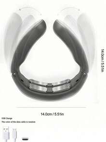 EMS Electric Neck Massager, Neck & Shoulder Massage, Spine Relaxation, Auto Heating Therapy, Pain Relief, Rechargeable