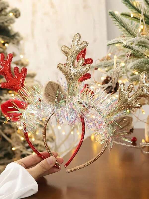 Kreative Weihnachts-Haarclips, Rentier-Haarclips, süße Feiertags-Dekorationen für Frauen, Haarschmuck für Erwachsene, Stirnbänder