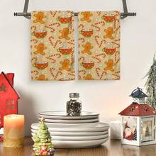 2/4/48 piezas Toallas de cocina vintage navideñas - Ultra suaves y absorbentes de poliéster con diseños de hombres de jengibre, bastones de caramelo y tazas de bebidas calientes - Perfectas para decoración navideña y regalos de Año Nuevo, decoración de cocina y fiestas - Multicolor - Ver 9
