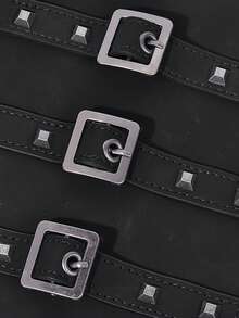 1件夸张朋克中世纪宽版COSPLAY皮质腕带，个性化蜡绳编织骑马护臂服装道具 - 彩色 - 查看 4