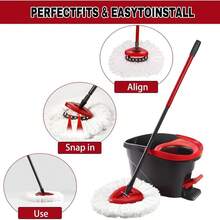 Spin Mop Heads, Mop Replace Easywring 1 - System, Mop Hardwood Floor Cleaning, Washable And Easy To Replace 2 Pack - 2件裝 - 查看 5