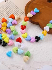 Fashion Acrylic Heart Beads, Red Heart DIY Beads For DIY Accessories, Loose Red Heart Beads, Bracelet Decor, Jewelry Making Supplies, Suitable For Making Jewelry, Earrings, Necklaces, Phone Charms, Bracelets, Anklets, And Other Craft Decorations, Ideal For Making New Year, Christmas, Valentine's Day Gifts, Bracelet Decor, Bracelet Beads, Beads For Jewelry Making