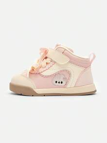 Balabala Kids Sneakers, Boys & Girls 2025 Spring Autumn, Cute Animal High-Top Shoes, Anti-Slip - White Red - View 2