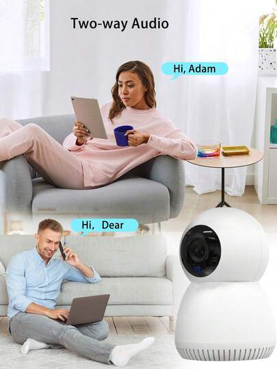 1pc/ WiFi Security Camera 355 Degree Intercom Night Vision, Remote Control Home Indoor Outdoor APP To View Anytime Anywhere, Cameras view 5