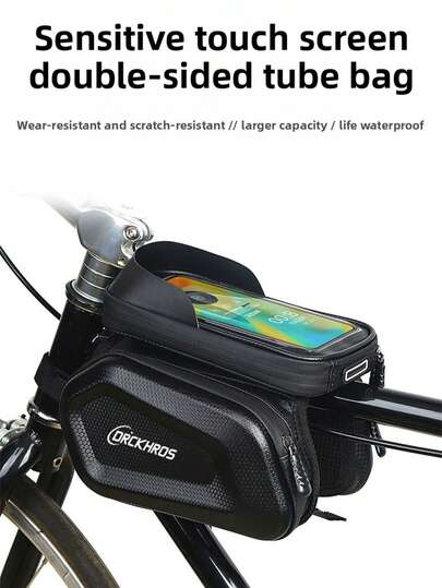 Bike Top Tube Bag For Stable, Wear - Resistant And Waterproof Storage Of Phones And Items: Used In Bicycle Riding Scenarios, Suitable For CyclistsBike Top Tube Bag, Front Beam Mobile Phone Stable, Wear-Resistant And Waterproof Loading Storage Bag