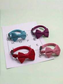 1pc Fashionable Adjustable Pet Collar, Multi-Color, With Bell And Bow Tie - Suitable For Cats And Small Dogs - 彩色 - 查看 4