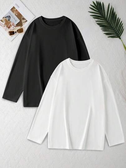 2pcs Plus Size Casual Homewear Set, Loose & Comfortable, Versatile For Indoor And Outdoor Wear, Autumn/Winter