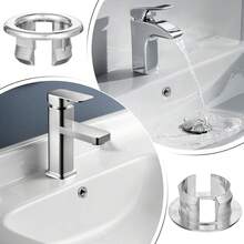 Anel de Transbordamento para Lavatório (1/3/5 Peças - Adequado para Furos de Drenagem com Diâmetro de 22-24mm), Tampa de Drenagem de Transbordamento, Anel de Transbordamento de Pia, Tampa de Transbordamento de Lavatório, Tampa Decorativa de Transbordamento para Banheiros e Pias de Cozinha, Decoração Doméstica - Embelezando Saídas de Drenagem, Durável e Fácil de Instalar, Adequado para Casas, Cozinhas, Escritórios, Dormitórios e Hotéis. - Multicolorido - Visão 9