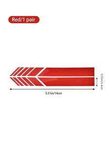 1 set Calcomanías de rayas para espejo retrovisor de coche en rojo, negro y blanco, película reflectante, calcomanías para espejo retrovisor, accesorios de decoración de coche a prueba de arañazos - Unitalla - Ver 6