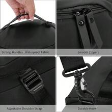 Bolsa deportiva y de fitness multiusos para mujer con compartimentos secos y húmedos, bolsa de entrenamiento de natación, bolsa de equipaje de viaje, bolso de mano, mochila para hombre, bolsa de yoga, bolsa de almacenamiento de ropa, gran capacidad, compartimento independiente para zapatos, color sólido, bolso casual simple y versátil, mochila de viaje, mochila deportiva - Negro - Ver 7