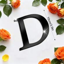 10/20厘米亚克力镜面墙贴，自带可移除字母：A-Z - 亚克力镜面层（带保护膜）+ 1厘米厚粘性泡沫背衬。双层设计营造3D效果；单层使用则呈现简约轮廓。非常适合定制姓名牌、办公室励志标语等。 - 黑色 - 查看 47