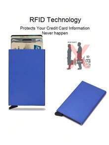 RFID Bank Kreditkarten Halter Herren Geldbörsen Metall Geldbörse für Herren Kartenetui Minimalistisches Metallgehäuse RFID Blocker Kartenetui Aluminiumlegierung Schwarze Geldbörsen Herren Kartenetui Business Lässig Mode Geldbörsen, Geschenk für Vater, Freund, Freund, Vatertag, Valentinstag, Geburtstag