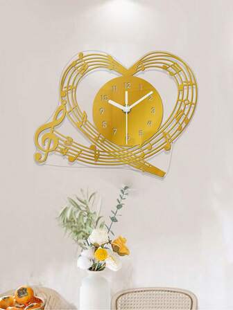 1 Pc, Heart-Shaped Wall Clock, Creative Frameless Design, Acrylic Silent Clock, Birthday, Living Room And Bedroom Decoration, Room Home Decoration, Kitchen And Office Decoration, Christmas, New Year And Birthday Gifts.