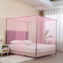 Home Mosquito Nets Pure Color Extra Secret Double Bed Lightweight Fashion Bedding Mosquito Nets - Red - View 3