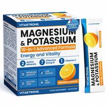 Vitastrong Magnesium And Potassium 10-In-1 – Multivitamin Supplement With Vitamin C And B Vitamins, 24 Sticks, Sugar-Free, GMO-Free, And Gluten-Free, Orange Flavor - Others - View 1