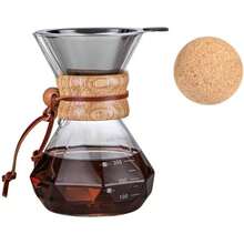Pour Over Coffee Maker With Wood Sleeve 13.5oz/400mlPour Over Coffee Dripper, Pour Over Coffee Maker Set With Cork Stopper 13.5oz/400ml - 13,5 fl oz - Xem 2